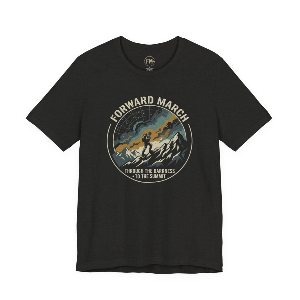 Forward March Mountain Tee – Vintage Outdoor Graphic T‑Shirt