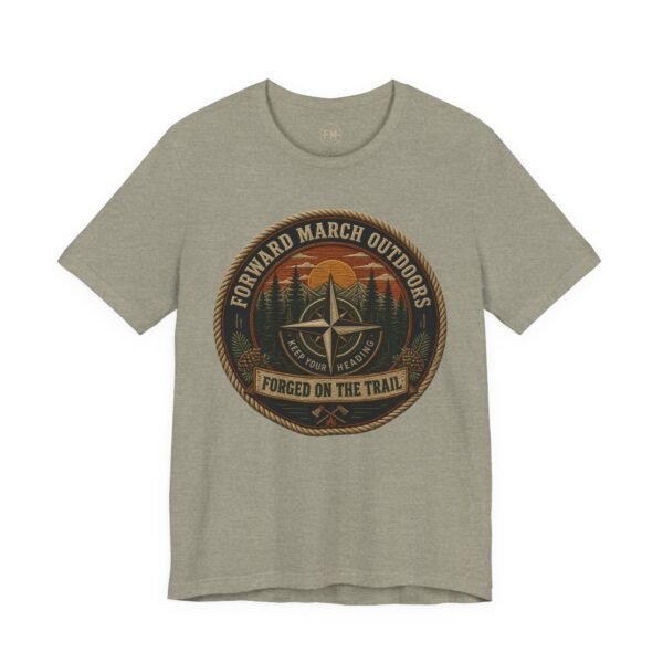 Outdoor Compass T‑Shirt — "Forward March Outdoors: Forged on the Trail"
